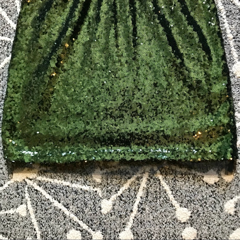 Lucy Paris Green Sequin Mini Dress Elastic Waist - Picture 11 of 16